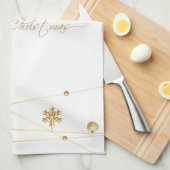 Goldene Weihnachtskalligrafie Geschirrtuch (Viertel Falte)