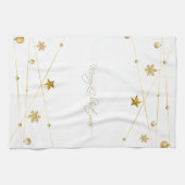 Goldene Weihnachtskalligrafie Geschirrtuch (Horizontal)