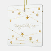 Goldene Weihnachtskalligrafie Keramikornament (Links)