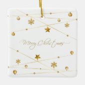 Goldene Weihnachtskalligrafie Keramikornament (Vorderseite)