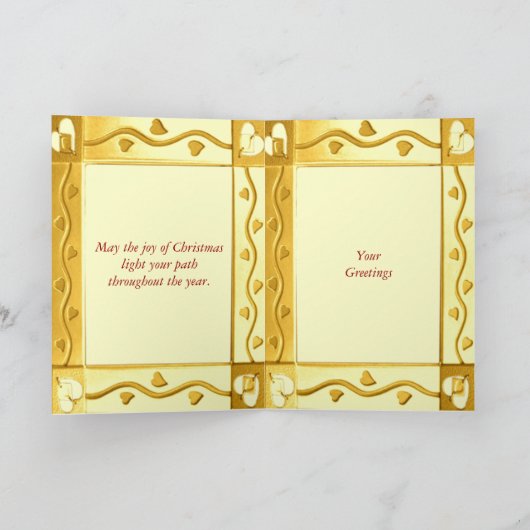 Goldene Weihnachtskarte Feiertagskarte (Innenseite)