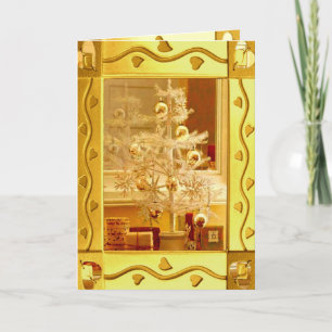 Goldene Weihnachtskarte Feiertagskarte