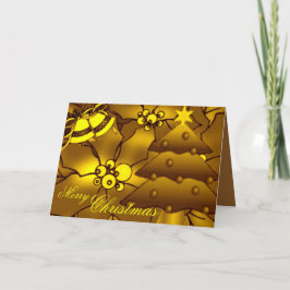 Goldene Weihnachtskarte Feiertagskarte
