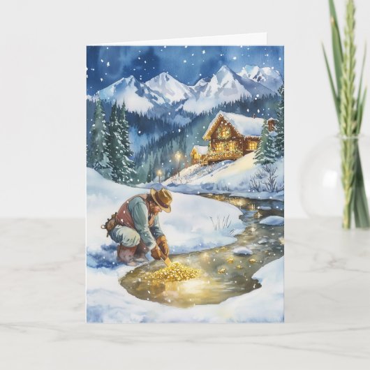 Goldene Weihnachtskarte Feiertagskarte (Vorderseite)