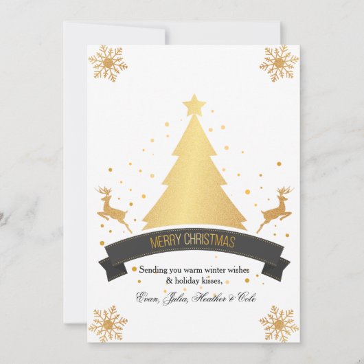 Goldene Weihnachtskarte Feiertagskarte (Vorderseite)