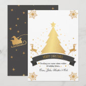 Goldene Weihnachtskarte Feiertagskarte (Vorne/Hinten)