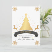 Goldene Weihnachtskarte Feiertagskarte (Stehend Vorderseite)