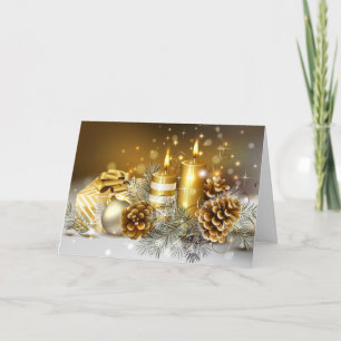 Goldene Weihnachtskarte Feiertagskarte