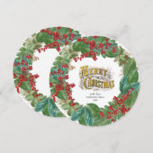 Goldene Weihnachtskarte für Weihnachten (Vorne/Hinten)