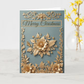 Goldene Weihnachtskarte Karte (Gelbe Blume)