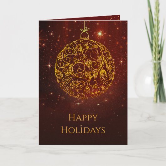 Goldene Weihnachtskarte mit Foto & Text Dankeskarte (Vorderseite)