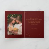 Goldene Weihnachtskarte mit Foto & Text Dankeskarte (Innenseite)