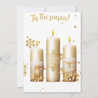 Goldene Weihnachtskarte mit Kerzen Feiertagskarte