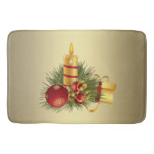 Goldene Weihnachtskerze Badematte (Vorderseite)