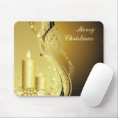 Goldene Weihnachtskerze über funkelndem Hintergrun Mousepad (Mit Mouse)