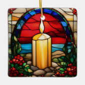 Goldene Weihnachtskerzen Imitate aus festem Glas Keramikornament (Vorderseite)