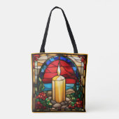 Goldene Weihnachtskerzen Imitate aus festem Glas Tasche (Rückseite)