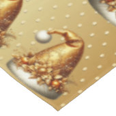 Goldene Weihnachtsmannmütze Tischdecke (Schrägansicht)