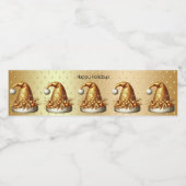 Goldene Weihnachtsmannmütze Wasserflaschenetikett (Einzelnes Label)