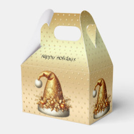 Goldene Weihnachtsmannmütze Weihnachtsfeiertage Ge Geschenkschachtel