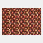 Goldene Weihnachtsschmuck-Kiefernzweige Geschenkpapier Set (Vorderseite 2)