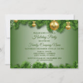 Goldene Weihnachtsschmuck Party Einladung (Vorderseite)