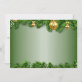 Goldene Weihnachtsschmuck Party Einladung (Rückseite)