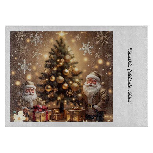 "Goldene Weihnachtsschmuck" Schneidebrett (Vorderseite)
