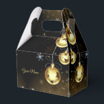 Goldene Weihnachtsschmuck Shiny Stars Schwarz Geschenkschachtel<br><div class="desc">Weihnachten Golden Ornaments Shiny Stars Black Gefälligkeitsboxen. Einzigartiges,  schönes,  stilvolles Design. Leicht personalisiert zu sein. Schriftart Stil,  Größe und Farben können geändert werden. Matching-Elemente verfügbar.</div>