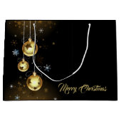 Goldene Weihnachtsschmuck Shiny Stars Schwarz Große Geschenktüte (Vorderseite)