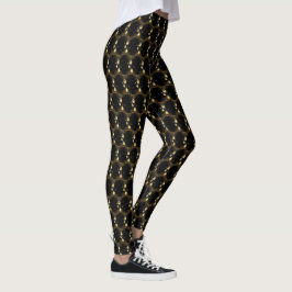 Goldene Weihnachtsschmuck Shiny Stars Schwarz Leggings
