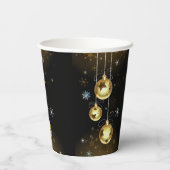 Goldene Weihnachtsschmuck Shiny Stars Schwarz Pappbecher (Rückseite)