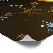 Goldene Weihnachtsschmuck Shiny Stars Schwarz Poster (Ecke)