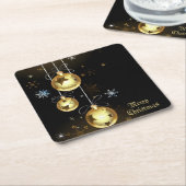 Goldene Weihnachtsschmuck Shiny Stars Schwarz Rechteckiger Pappuntersetzer (angewinkelt)