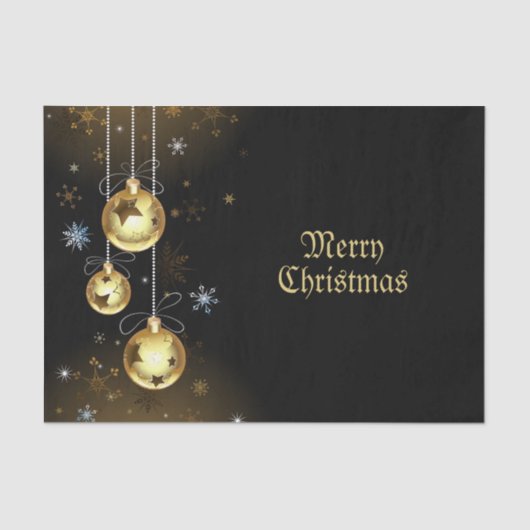 Goldene Weihnachtsschmuck Shiny Stars Schwarz Seidenpapier (Vorderseite)