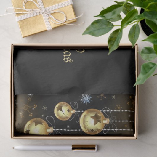 Goldene Weihnachtsschmuck Shiny Stars Schwarz Seidenpapier (Geschenk)