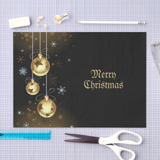 Goldene Weihnachtsschmuck Shiny Stars Schwarz Seidenpapier (Handwerk)