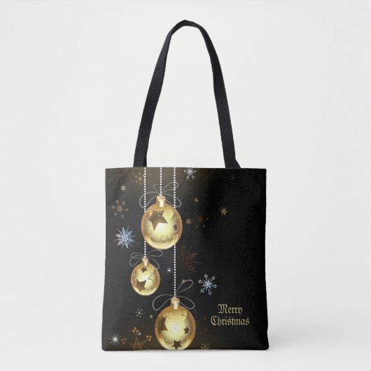 Goldene Weihnachtsschmuck Shiny Stars Schwarz Tasche (Vorderseite)