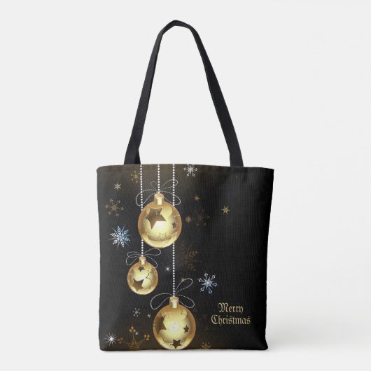 Goldene Weihnachtsschmuck Shiny Stars Schwarz Tasche (Rückseite)