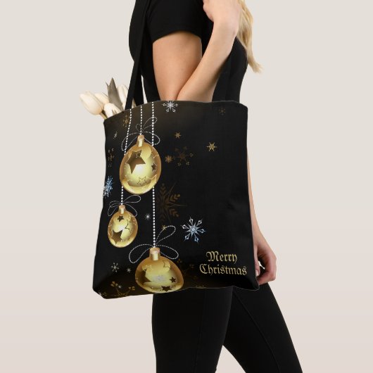 Goldene Weihnachtsschmuck Shiny Stars Schwarz Tasche (Von Nahem)