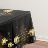 Goldene Weihnachtsschmuck Shiny Stars Schwarz Tischdecke (Beispiel)