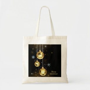 Goldene Weihnachtsschmuck Shiny Stars Schwarz Tragetasche