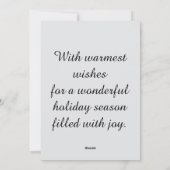 Goldene Weihnachtsschmuckstücke Hängend Feiertagskarte (Rückseite)