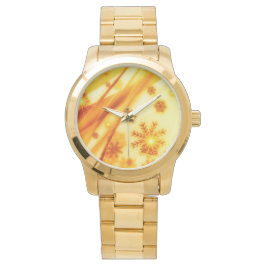Goldene Weihnachtsschneeflocken Armbanduhr
