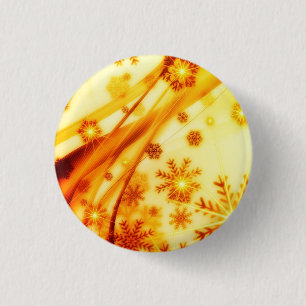 Goldene Weihnachtsschneeflocken Button