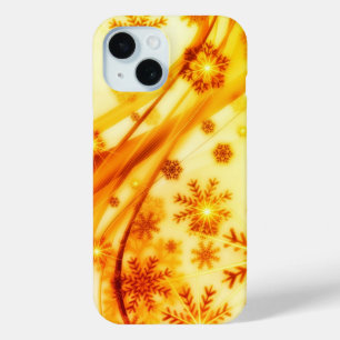 Goldene Weihnachtsschneeflocken Case-Mate iPhone Hülle