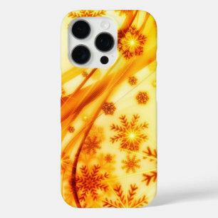 Goldene Weihnachtsschneeflocken iPhone 16 Pro Hülle