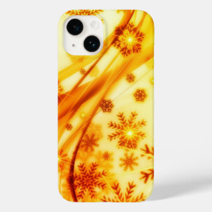 Goldene Weihnachtsschneeflocken Case-Mate iPhone 14 Hülle