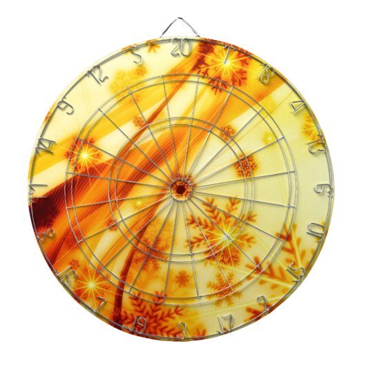 Goldene Weihnachtsschneeflocken Dartscheibe (vorne)