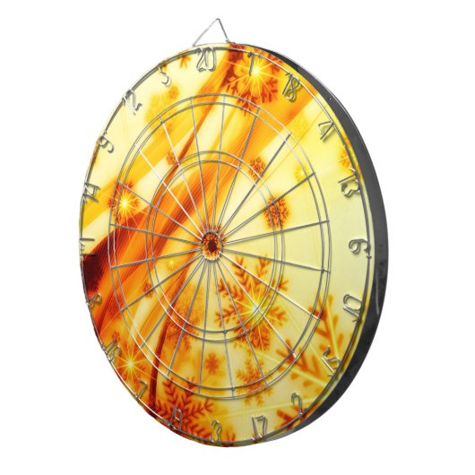 Goldene Weihnachtsschneeflocken Dartscheibe (Vorderseite rechts)